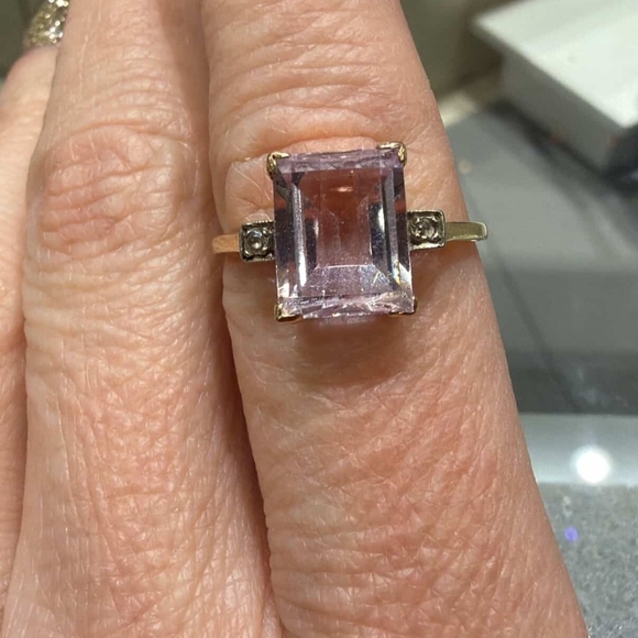 Jewelry - Gold and Pink Gemstone Ring